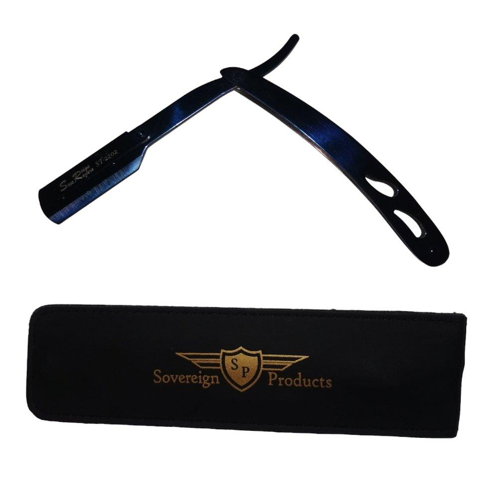 Sovereign Hair Products Blue Full Metal Cut Throat Razor High Finish Split Shaft - Sovereign Hair Products