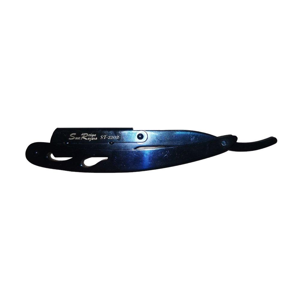 Sovereign Hair Products Blue Full Metal Cut Throat Razor High Finish Split Shaft - Sovereign Hair Products