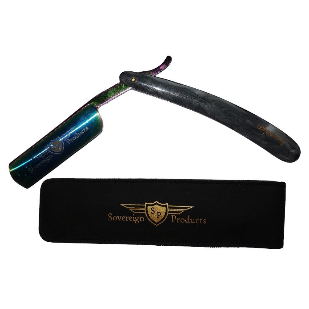 Sovereign Hair Products Marble Barber Cut Throat Razor Rainbow Straight Blade - Sovereign Hair Products